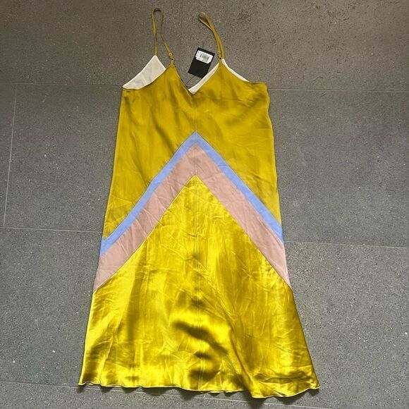 ATM Bakelite Chevron Dress XS BNWT Non Smoking Lined Adjustable Straps - Picture 6 of 14